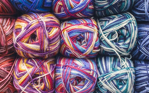 Balls of colourful yarn