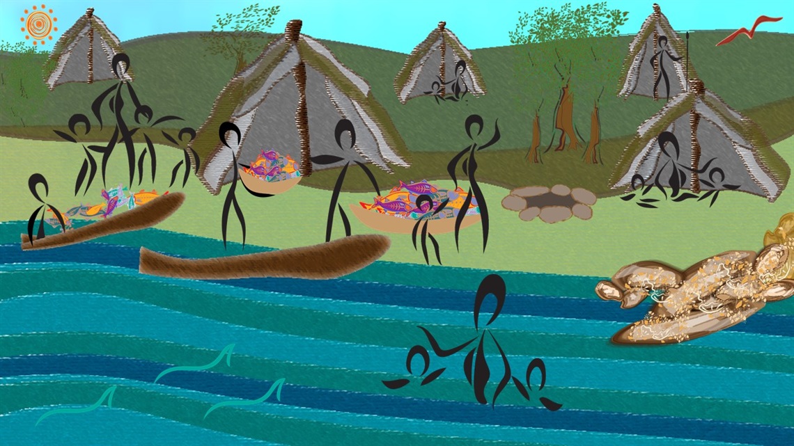 Still from the animation Awa by Saretta Fielding